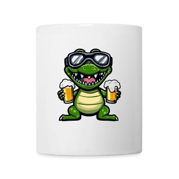 Alligator Après-Ski Bière Bande Dessinée - Mug blanc - blanc - Devant