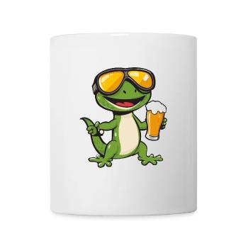 Lizard Après-Ski Bière Bande Dessinée - Mug blanc - blanc - Devant
