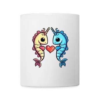 Seahorse Couple Heart - Mug - white - Front