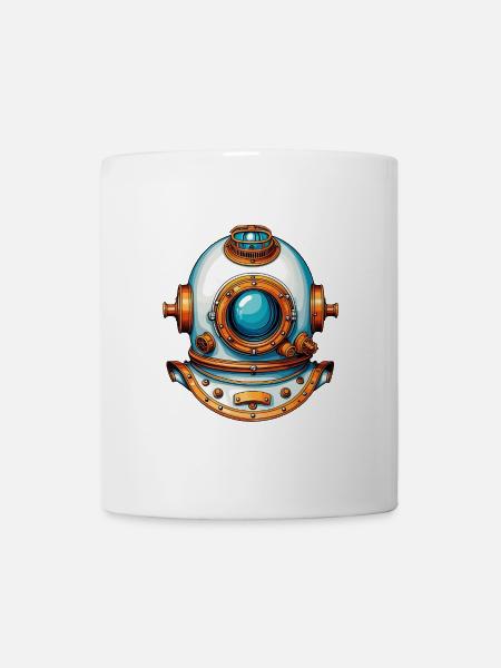 Nostalgischer Taucherhelm Tiefseetaucherhelm - Tasse - Weiß