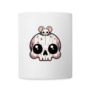 Lustiger kleiner Skull mit kleiner Maus - Tasse - Weiß - Vorne