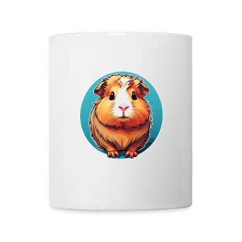 Meerschweinchen im blauen Farbkreis - Tasse - Weiß - Vorne