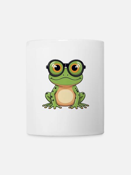 Frosch mit Brille - Tasse - Weiß