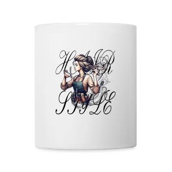Le coiffeur sépare également les cheveux chez le coiffeur - Mug blanc - blanc - Devant