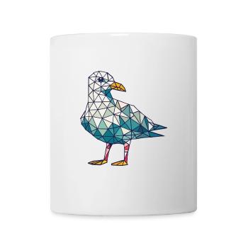 Comic North Sea Hamburg Polygon Seagull Bird Pier - Mug - white - Front