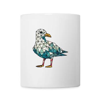 Comic North Sea Hamburg Polygon Seagull Bird Coast - Mug - white - Front