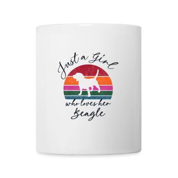 Just a Girl who loves her Beagle - retro sunset - Tasse - Weiß - Vorne