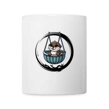 Cute baby otter in crib cot - Mug - white - Front