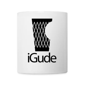 iGude - Geripptes schwarz - Tasse - Weiß - Vorne