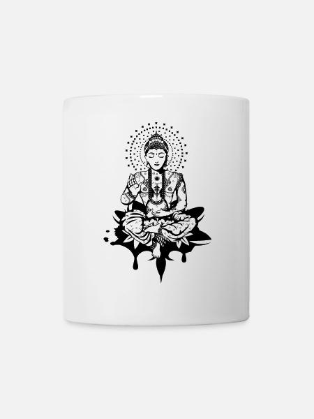 Bouddha dans la position du lotus - Mug blanc - blanc