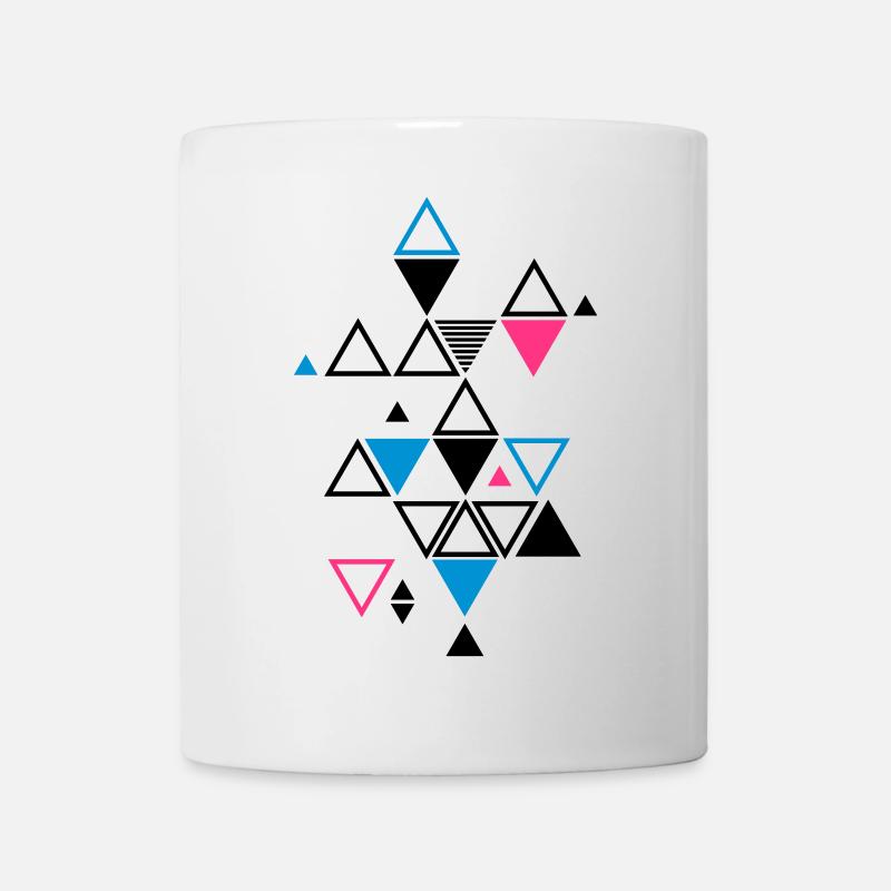 motif graphique de triangles - Mug blanc - blanc