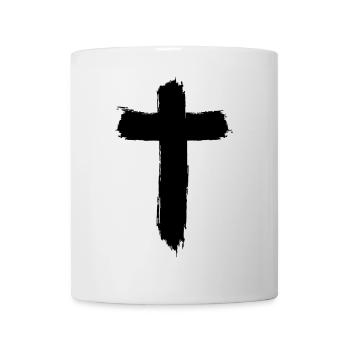 Kreuz Design im Graffiti-Style - Tasse - Weiß - Vorne