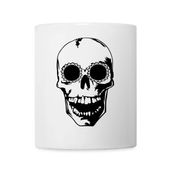 head skull Totenkopf bones beliebt sticker shirt - Tasse - Weiß - Vorne