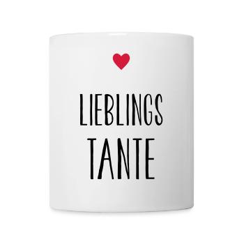 Tante Lieblingstante Herz Geschenkidee Patentante - Tasse - Weiß - Vorne