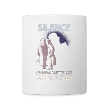 SiLENCE.. on vous écoute! (Style 1) - Mug blanc - blanc - Devant