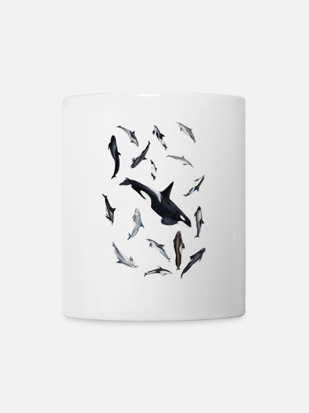 Delfine und Orcas - Delphine rundum - Dauphins - Tasse - Weiß