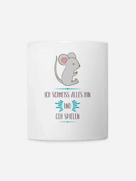 Maus Spielzeit Cartoon - Tasse - Weiß