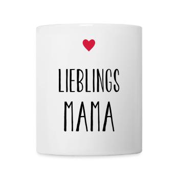 Mama Lieblingsmama Herz Geschenk Muttertag - Tasse - Weiß - Vorne