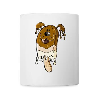 Hund am Stiel - Eis am Stiel - Eiscreme - Tasse - Weiß - Vorne