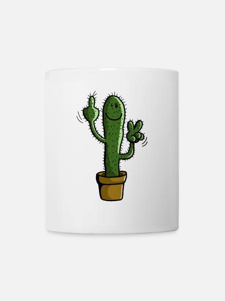 Stacheliger Kaktus - Pflanze - Comic - Geschenk - Tasse - Weiß