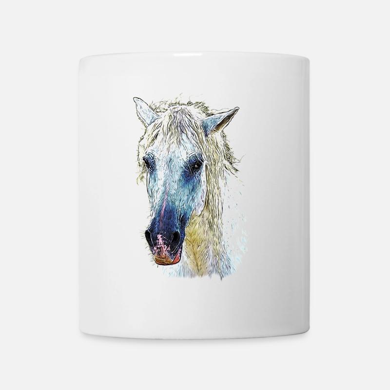 Cheval camarguais en Pastel Fluide - Mug blanc - blanc