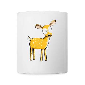 Süßes Rehkitz - Reh - Rehe - Ren - Hirsch - Comic - Tasse - Weiß - Vorne