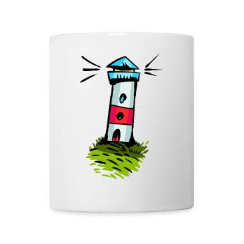 Leuchtturm Cartoon - Tasse - Weiß - Vorne