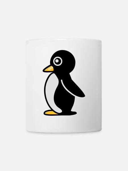 Minimalistischer Pinguin - Tasse - Weiß