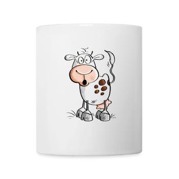 Funny cartoon cow - cows - Mug - white - Front