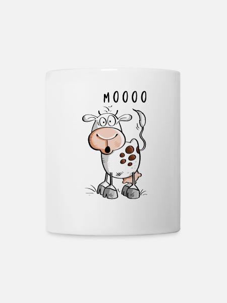 Caricature de vache Mooo - vaches - Mug blanc - blanc