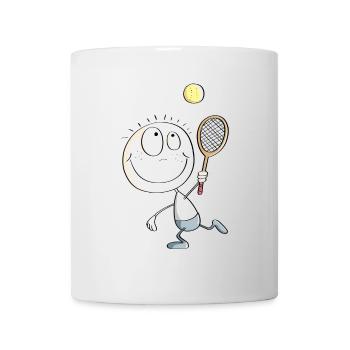 Figure de bâton de joueur de tennis drôle - Mug blanc - blanc - Devant