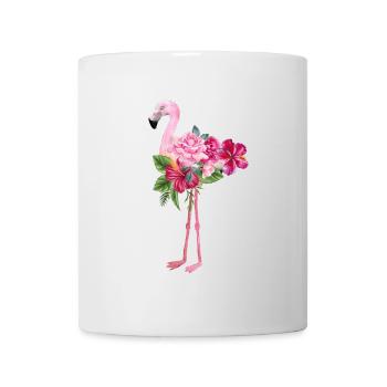 flamingo with flowers - Mug - white - Front