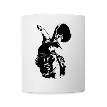 Kopf des Hermannsdenkmals - einfarbig, schlicht - Tasse - Weiß - Vorne