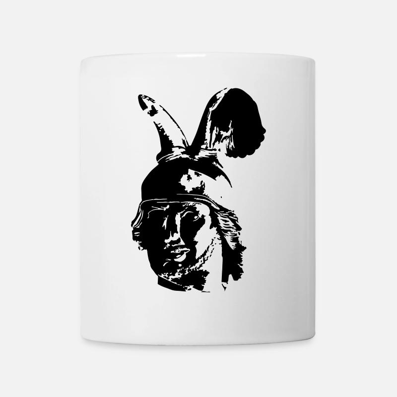 Head of the Hermann Monument - monochrome, simple - Mug - white