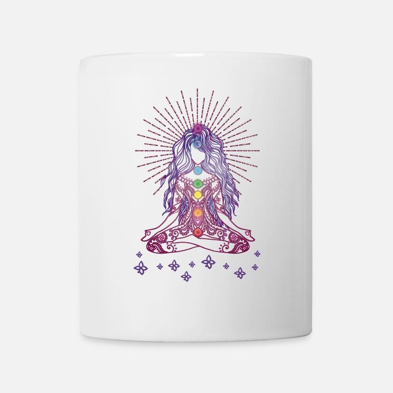 Boho Yoga Style Mädel Happy Mind Happy Life - Tasse - Weiß
