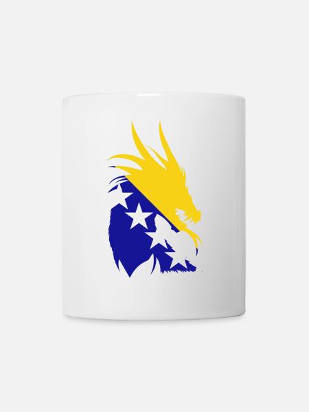 Bosnien Herzogowina Drache Flagge - Tasse - Weiß
