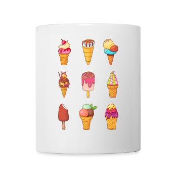 Eis Speiseeis Eiskrem Eiscreme Kugeleis Eisbecher - Tasse - Weiß - Vorne