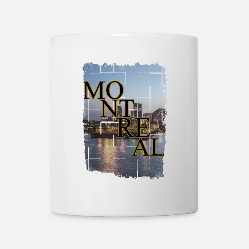 Paysage urbain de la nuit de port de Montréal - Mug blanc - blanc