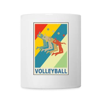 Retro Vintage Style Beach Volleyball Spieler - Tasse - Weiß - Vorne