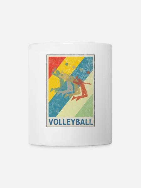 Joueur de volleyball de plage de style vintage rétro - Mug blanc - blanc