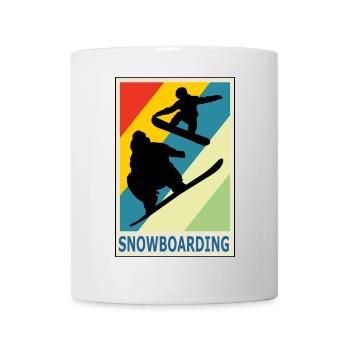 Sport de snowboarder style rétro vintage - Mug blanc - blanc - Devant
