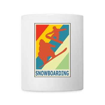 Sport de snowboarder style rétro vintage - Mug blanc - blanc - Devant