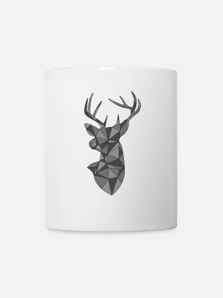 deer geometric shape hirsch geschenkidee - Tasse - Weiß