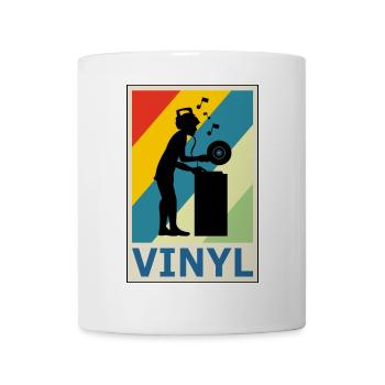 Retro Vintage Style DJ Deejee Vinyl Schallplatte - Tasse - Weiß - Vorne