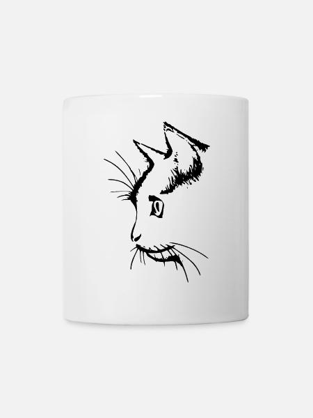 Cat's head 3- cat's face - Mug - white