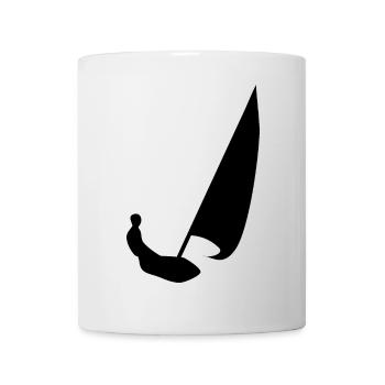 Abstrakter Segler in Schwarz Weiß - Tasse - Weiß - Vorne