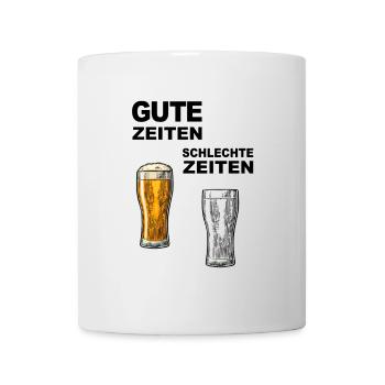 Bons moments = bière pleine / mauvais moments = vide - Mug blanc - blanc - Devant