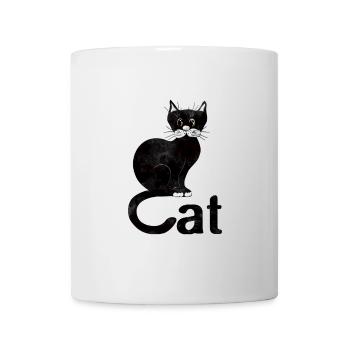 Chat noir heureusement - Mug blanc - blanc - Devant