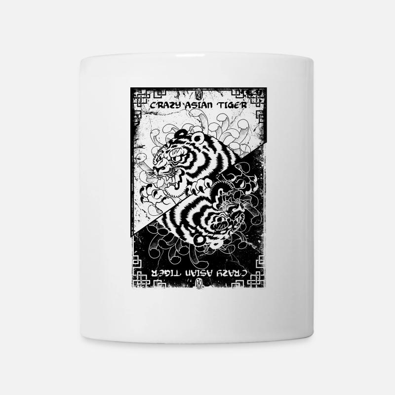 Crazy asian tiger grunge - Mug - white
