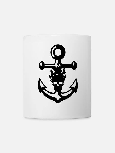 Anker und Schädel - Tasse - Weiß